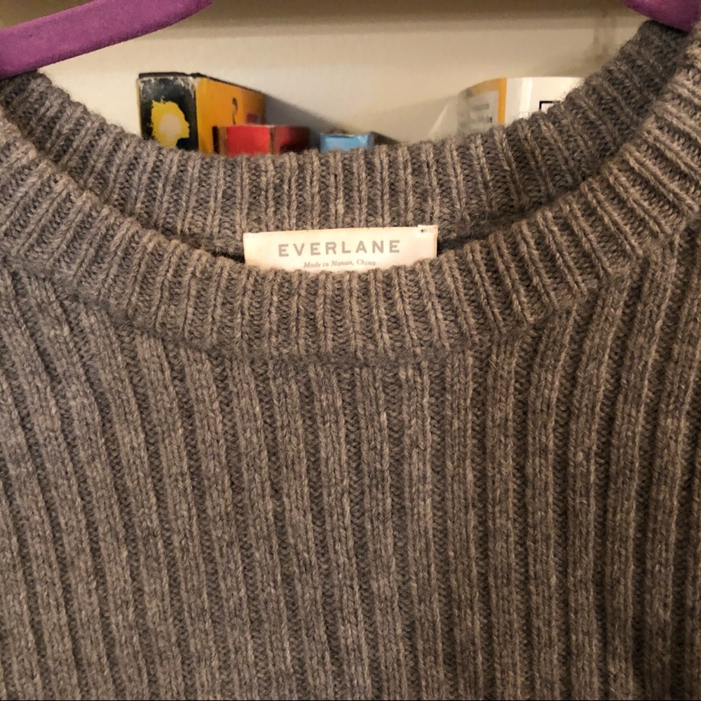 Everlane Ribbed Wool-Cashmere Crew - Picture 2 of 4